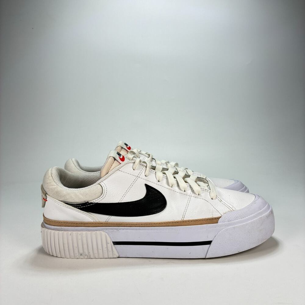 Nike Court Legacy Lift White Black Platform Sneaker DM7590-100 Women's Size 10